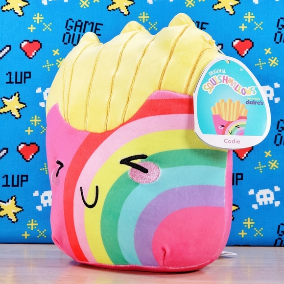 Squishmallow Codie the Rainbow Fries 8" [ 2021 ] UltraSoft Claire's Food Plush - Picture 6 of 12